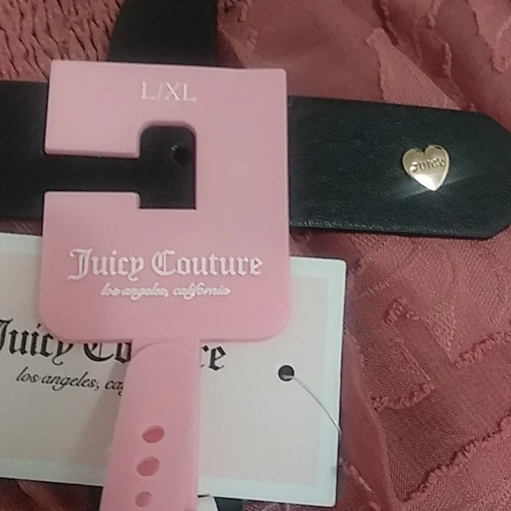 NWT JUICY COUTURE BELT Heart Rhinestone Black - Picture 3 of 4